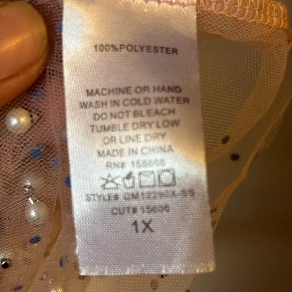 Sheer Pink Beaded Top - Picture 4 of 6